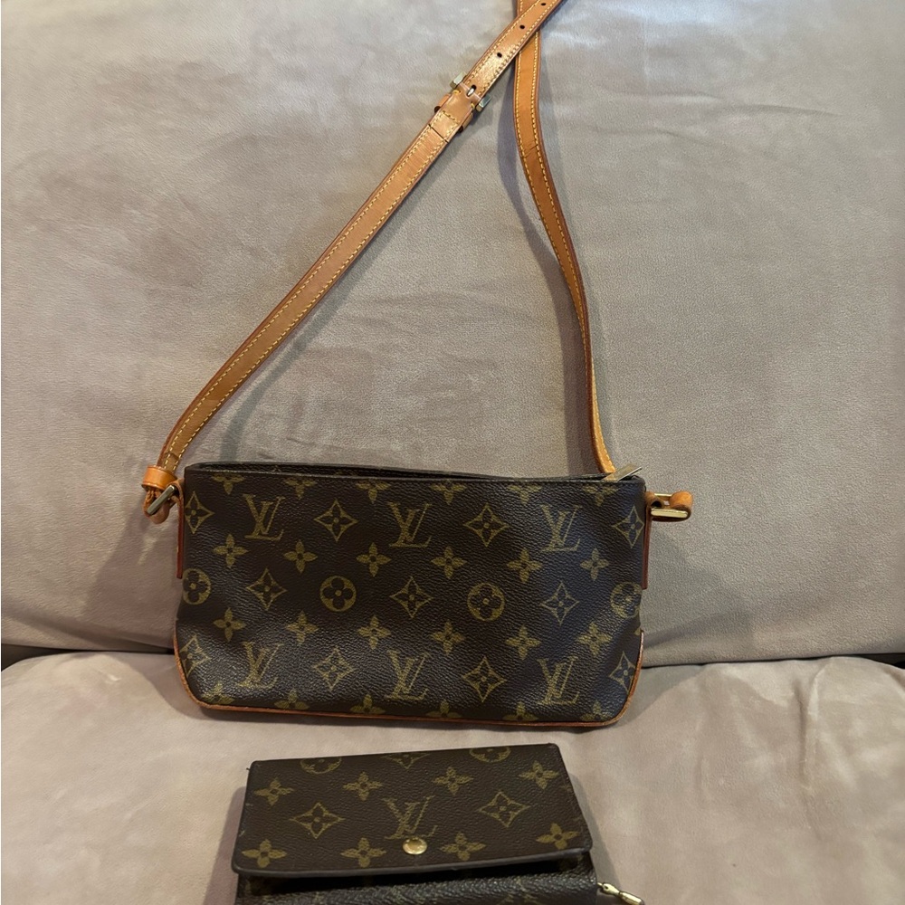 Louis Vuitton Monogram Canvas Crossbody Bag in Brown and Tan